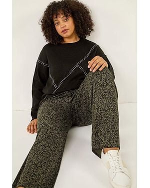 Roman Curve Paisley Wide Leg Culottes - Black