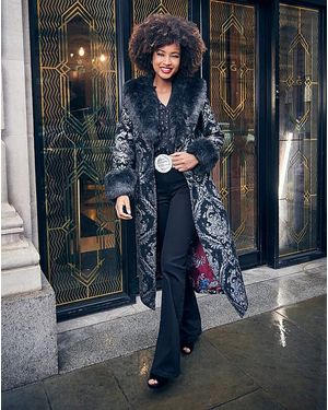 Joe Browns Statement Jacquard Coat - Black
