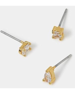 Accessorize 3Pk Stone Stud Earrings - White