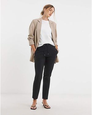 Simply Be Tie Waist Workwear Trousers - White