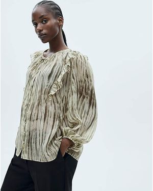 Mango Siena Printed Blouse - Green