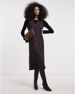 Simply Be Suedette Midi Dress - Brown