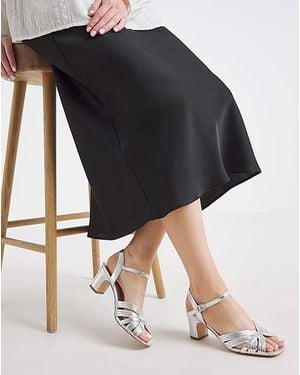 JD Williams Strappy Block Heel Sandal Ex Wide - Black