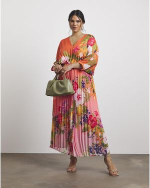 Joanna Hope Pleated Maxi Dress - Red