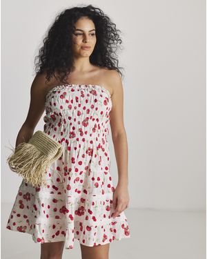 Simply Be Cherry Print Bandeau Beach Dress - Multicolour