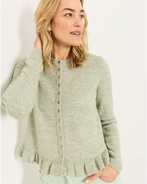 FatFace Fearne Frill Cardi - Natural