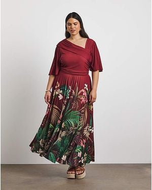 Joanna Hope Pleated Jersey Dress - Red