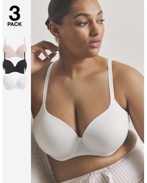 Pretty Secrets 3 Pack Cotton T-Shirt Bras - Brown