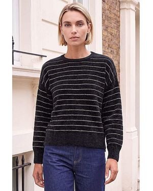 Roman Roman Fluffy Stripe Knit Jumper - Blue