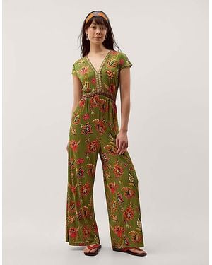 Monsoon Zainab Floral Wide Leg Jumpsuit - Green