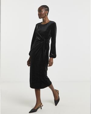 Simply Be Glitter Velour Wrap Dress - White