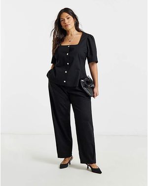 Simply Be Pleated Barrel Trousers - Blue