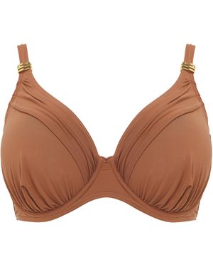 MAGISCULPT Underwired Plunge Bikini Top - Brown