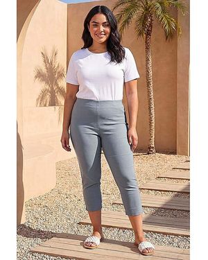Roman Curve Cropped Stretch Trouser - Blue