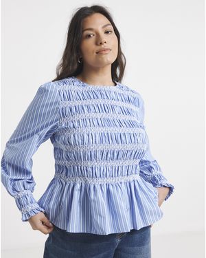 Simply Be Poplin Blouse - Blue