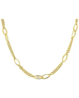 iJewel 9Ct Fancy Curb Double Oval Necklace - Metallic