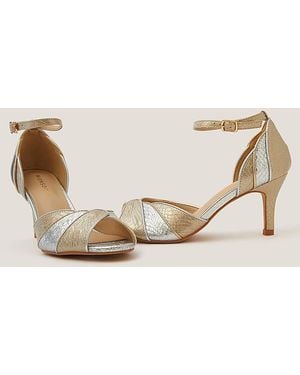Monsoon Meg Metallic Two Tone Heels - Natural