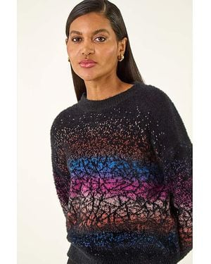 Roman Roman Gradient Knit Jumper - Blue
