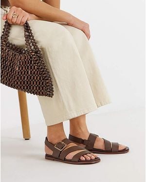 Simply Be Flat Asymmetric Sandals Wide - Natural