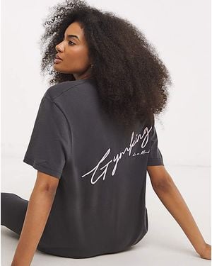Gym King Script Boyfriend T-Shirt - Black