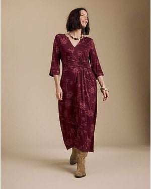 Julipa Twist Front Midi Dress - Red