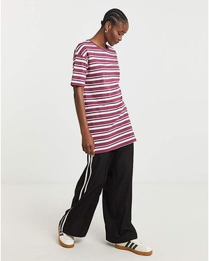 Simply Be Stripe Longline Oversized Tee - Red