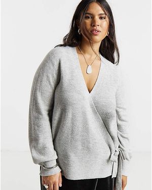 Simply Be Ballet Wrap Cardigan - Grey