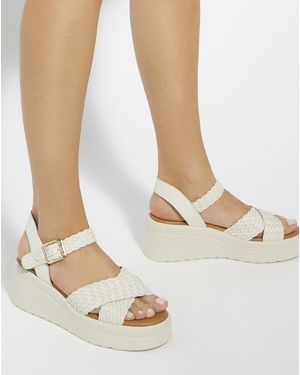 Dune Kinsleys Leather Sandals D Fit - Natural