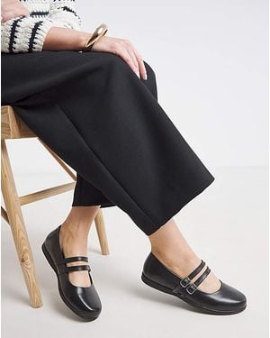 Heavenly Soles Classic Mary Jane W Two Straps Ex Wide - Black