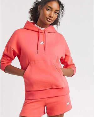 adidas Small Logo Hoodie - Red
