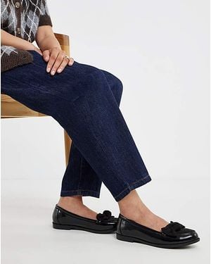 Simply Be Bow Detail Flat Shoe Extra Wide - Blue