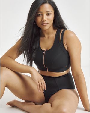 Figleaves Zip Front Sports Bra - Black