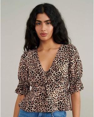 Nobody's Child Lace Up Top - Brown