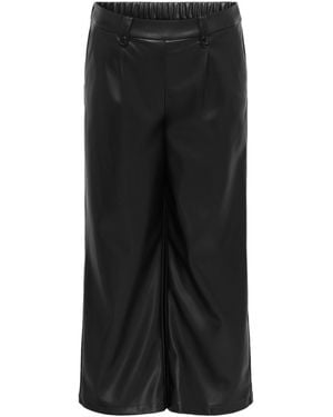 ONLY Faux Leather Straight Trouser - Black