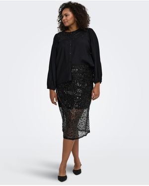 ONLY Sequin Midi Skirt - Black