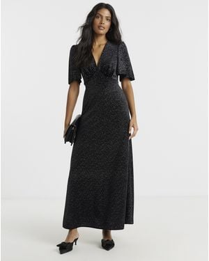 Twisted Wunder Sofia Glitter Maxi Dress - Black