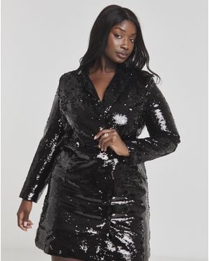 Simply Be Sequin Blazer Dress - Black