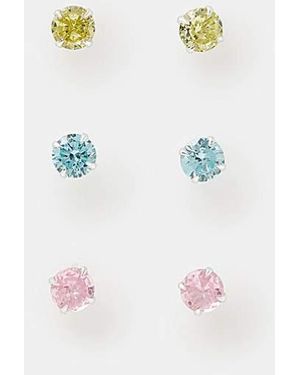 Accessorize Diamante Stud Earrings - White