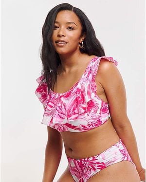 Figleaves Figleaves Fiji Ruffle Detail Bikini Top - Red