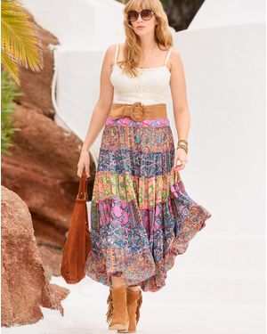 Joe Browns Boho Dreams Tiered Maxi Skirt - Blue