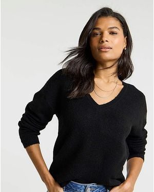 Simply Be V-Neck Jumper - Black