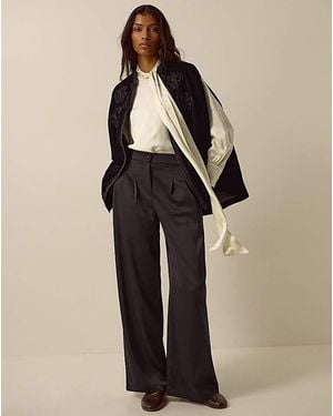 Monsoon Maisie Satin Wide Leg Trousers - Natural