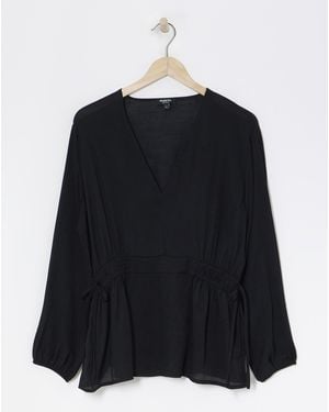 Simply Be Plunge Blouse - Black