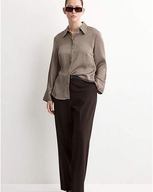 Mango Striped Shirt - Brown