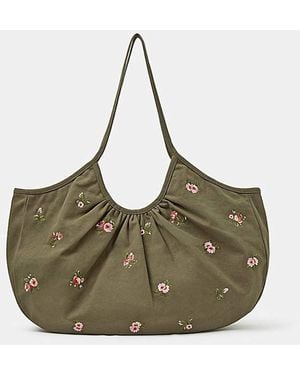 Accessorize Floral Embroidered Bag - Green