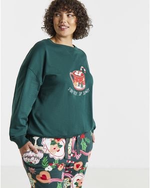 Pretty Secrets Biscuit Print Sweatshirt Pyjama Set - Blue