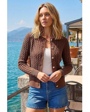 Roman Roman Cable Knit Cardigan - Blue