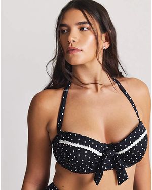 Figleaves Halterneck Underwired Bikini Top - Blue
