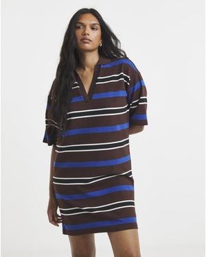 Simply Be Collared Boxy Rugby Dress - Blue