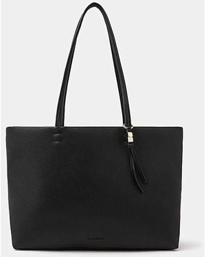 Accessorize Charm Faux Leather Tote Bag - Black